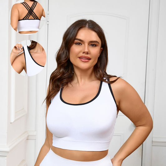 Large Size Fitness Underwear Women's High-intensity Beauty Back Fitness Bra Seamless Thin Sports Beauty Back Sling Fixed Cup Women