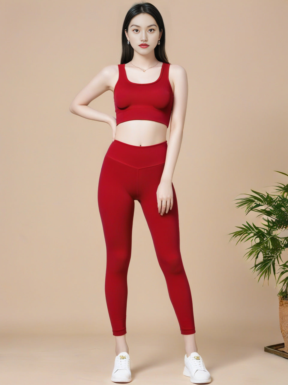 Sports Yoga Clothes Underwear Women's Fixed Chest Pad High Elastic Nude Yoga Bra Beautiful Back Shock Absorption Gathering Fitness Vest