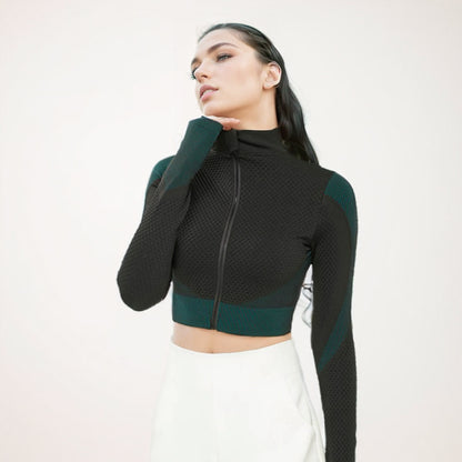 Spot New Yoga Jacket Summer Thin Slim-fit Short Open-button Sun Protection Cardigan Training Sports Fitness Jacket