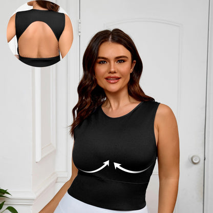 Large Size Yoga Vest Fat Mm High Strength Women's One Cup Sports Vest Large Size Yoga Top Female Fat Sister