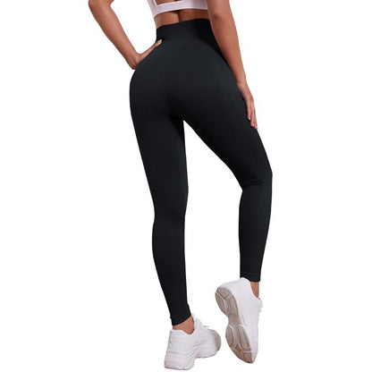 Black Yoga Pants Sports High Quality Shark Pants Dark Pattern Fitness Pants Women's No Embarrassment Line Peach Buttocks Quick Drying