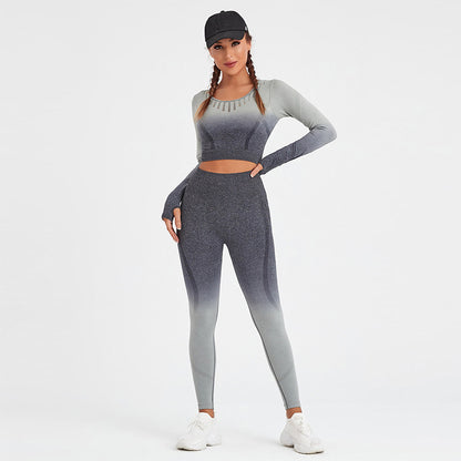 Sports Fitness Clothes, Yoga Clothes Set, High-end Yoga Clothes, Lulu Same Women's Sports Clothes, Women's Spring and Autumn Suits