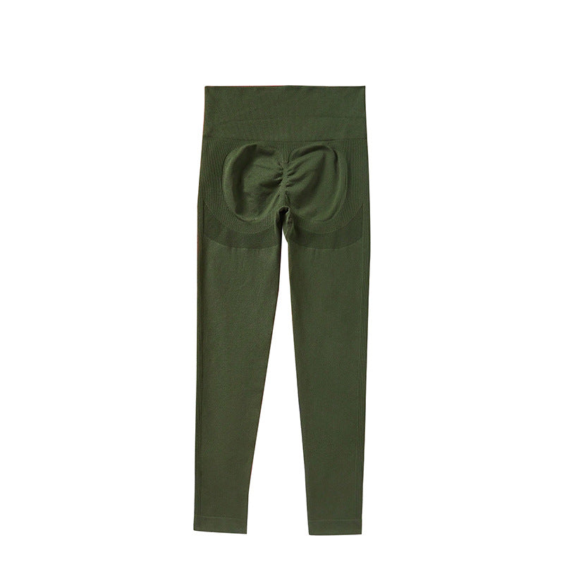 Yoga Pants No Embarrassment Line High Waist Trousers Wear Sports Knitted Yoga Pants B Seam Fitness Pants Women Peach Buttocks