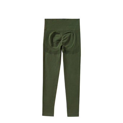 Yoga Pants No Embarrassment Line High Waist Trousers Wear Sports Knitted Yoga Pants B Seam Fitness Pants Women Peach Buttocks