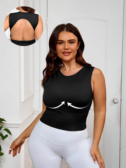 Large Size Yoga Vest Fat Mm High Strength Women's One Cup Sports Vest Large Size Yoga Top Female Fat Sister