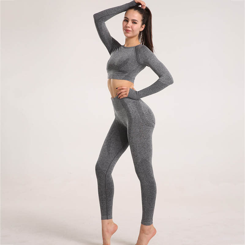 Yoga Clothes Wholesale Set Summer High-end Running Sports Top Tight and Thin Moisture-wicking Yoga Trousers