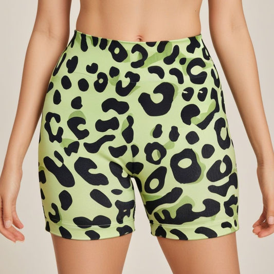Leopard Print Fitness Sports Yoga Shorts Women's Summer Thin Printing Hip Lift Nude Quick-drying Shorts