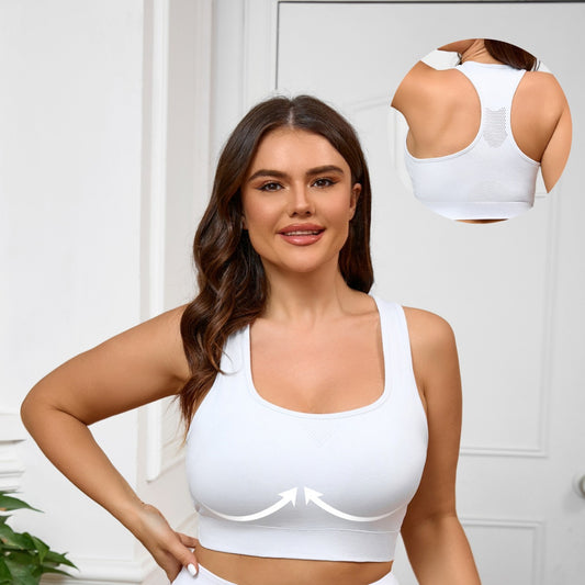 Large Size Sports Bra Wholesale, Yoga Bra Integrated Fixed Cup with Chest Pad Summer Shock-proof Fitness Bra