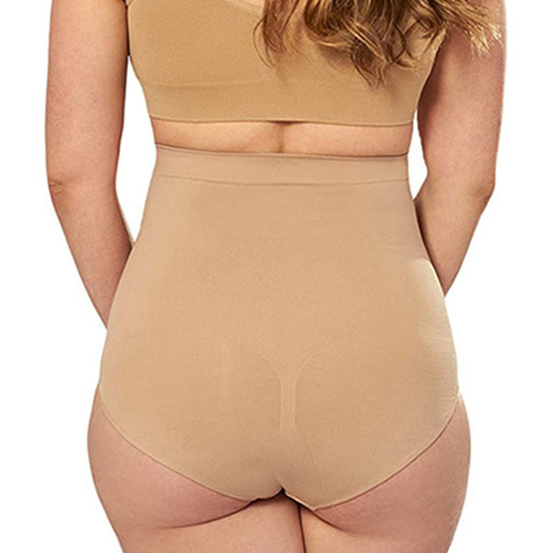Customized Large Size Seamless Belly Pants Solid Color High Waist Hip Leggings Simple Postpartum Body Sculpting Breathable Women's Underwear