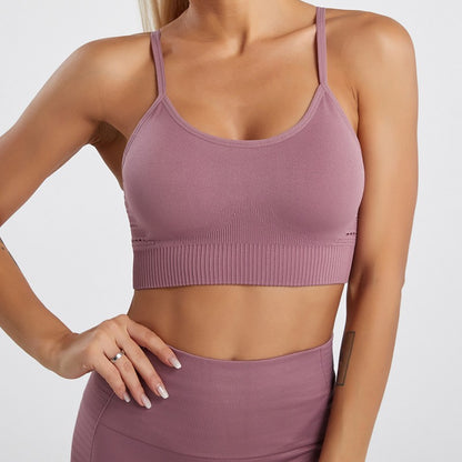 Sexy beautiful back gathering yoga bra styling collection breast strap training running sports underwear summer women