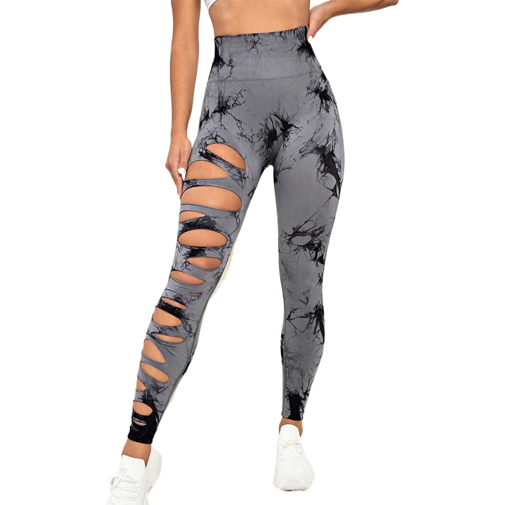 Black Yoga Pants Sports High Quality Shark Pants Dark Pattern Fitness Pants Women's No Embarrassment Line Peach Buttocks Quick Drying