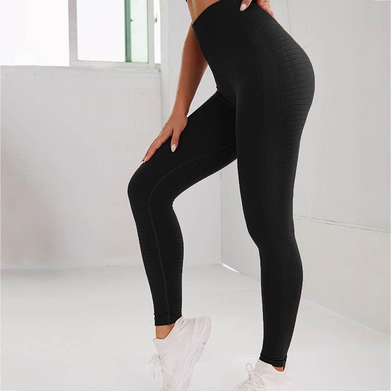 Buttocks Pleated Yoga Pants Women's Seamless Nude Leggings European and American Quick-drying Thin Peach Buttocks Integrated Woven Fitness Pants