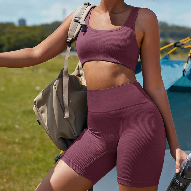 European and American Seamless Yoga Clothes Women's Sports Suits Shock-proof Gathering Anti-sagging Sports Pants Fitness Pants Women's Running