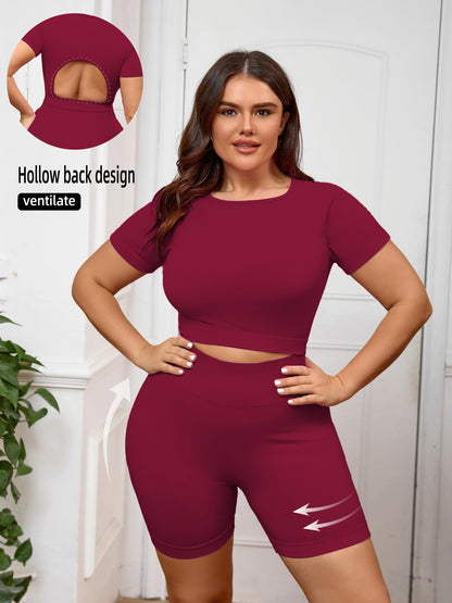Large Size Yoga Suit Women's Quick-drying Summer High-strength Tight Suit Large Size Fitness Suit Women's Fat 100kg