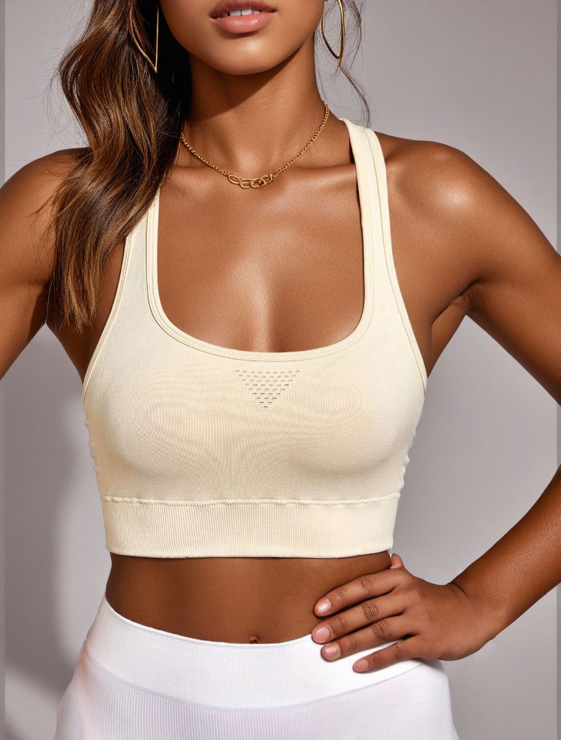 Sports Bra Women's Fitness High-strength Breathable Non-chest Compression Sports Bra Women's Shockproof Anti-sagging Non-wire Movement