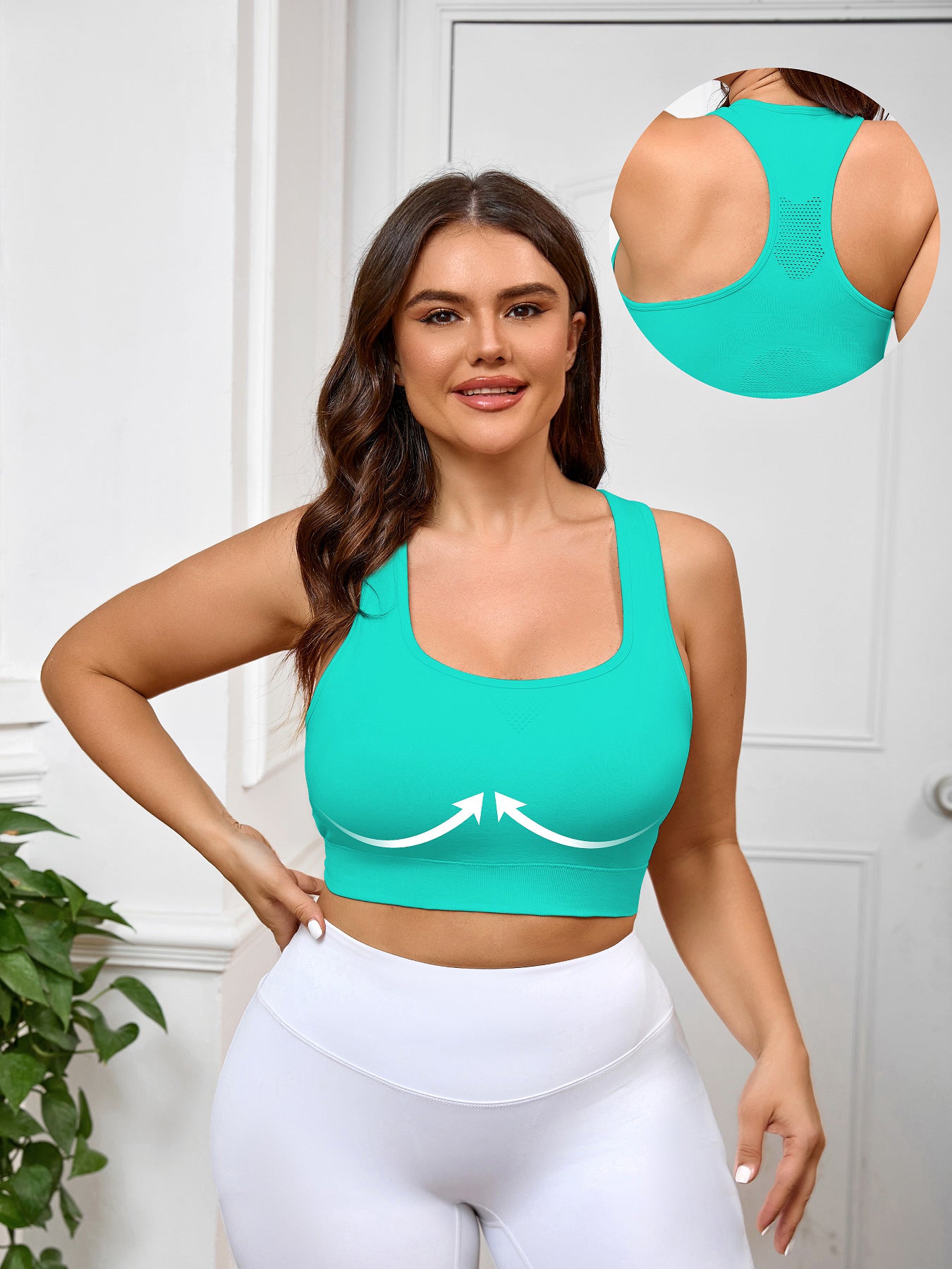 Large Size Sports Bra Wholesale, Yoga Bra Integrated Fixed Cup with Chest Pad Summer Shock-proof Fitness Bra