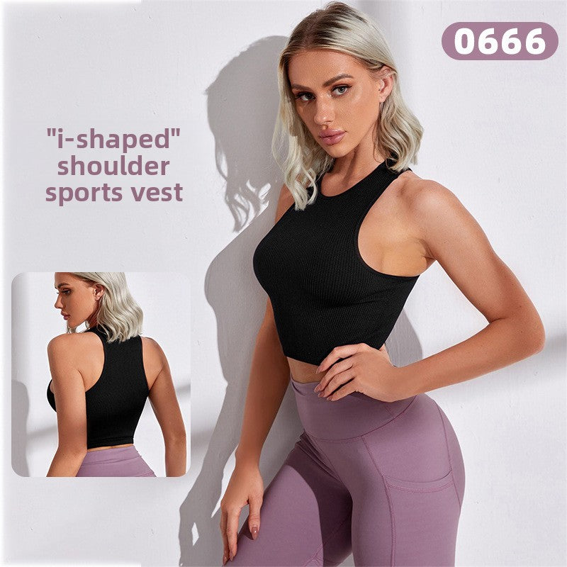 Lulu Vest Outdoor Fitness Yoga Vest Women's Senior Sense Sports Outdoor Fitness Women's Tight Yoga Vest