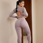 Quick-drying Seamless Yoga Suit, Shockproof Yoga Hollowed-out Vest, Women's High-waisted Hip-lifting Fitness Trousers