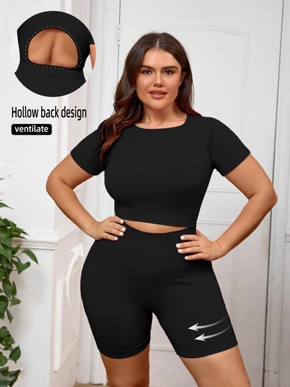 Large Size Yoga Suit Women's Quick-drying Summer High-strength Tight Suit Large Size Fitness Suit Women's Fat 100kg