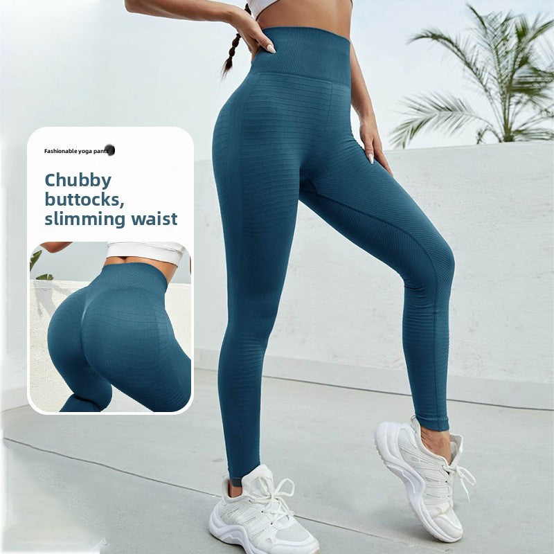 Black Yoga Pants Sports High Quality Shark Pants Dark Pattern Fitness Pants Women's No Embarrassment Line Peach Buttocks Quick Drying