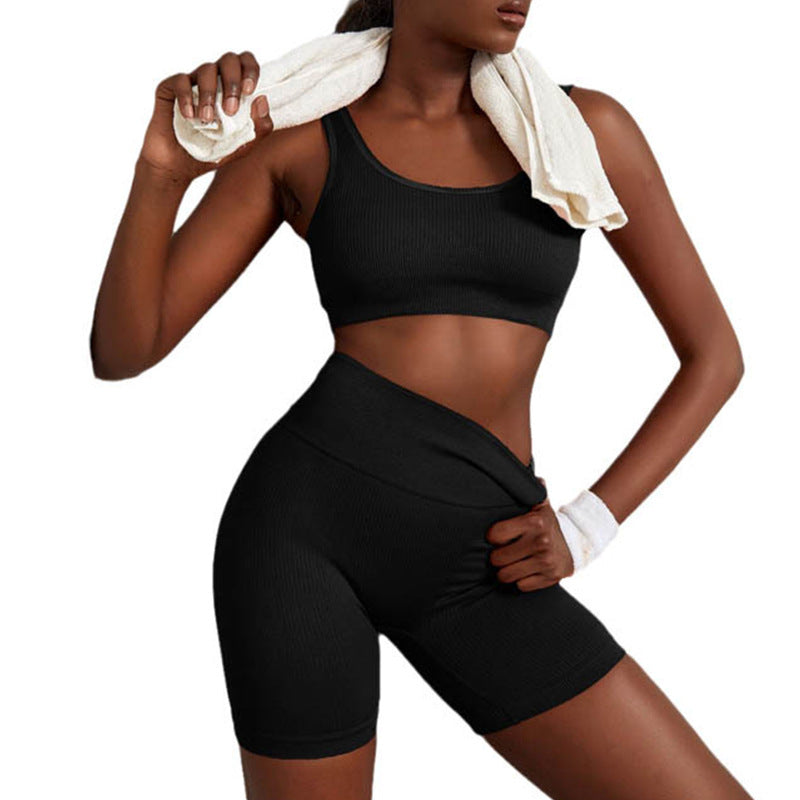 European and American Seamless Yoga Clothes Women's Sports Suits Shock-proof Gathering Anti-sagging Sports Pants Fitness Pants Women's Running