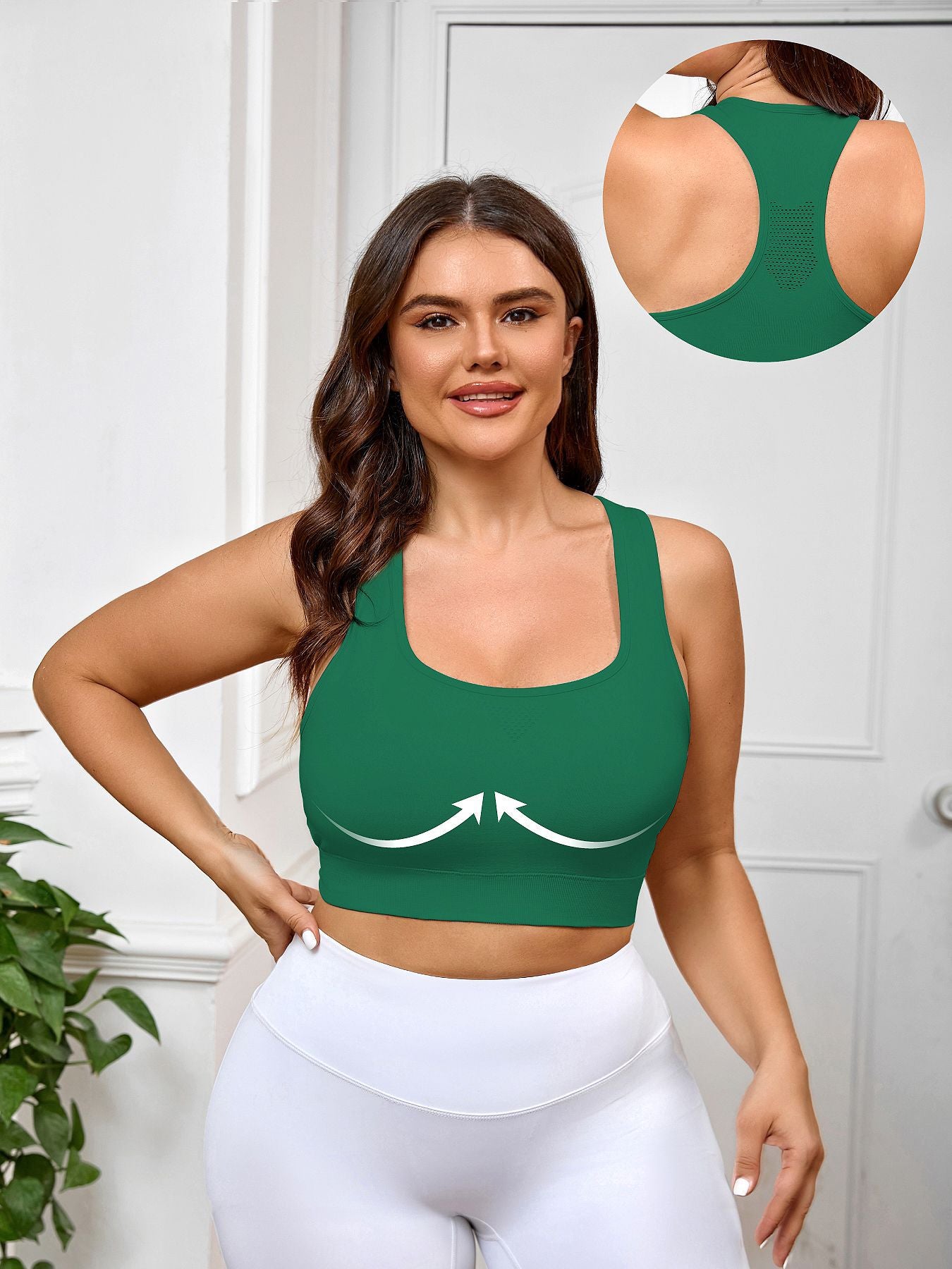 Large Size Sports Bra Wholesale, Yoga Bra Integrated Fixed Cup with Chest Pad Summer Shock-proof Fitness Bra