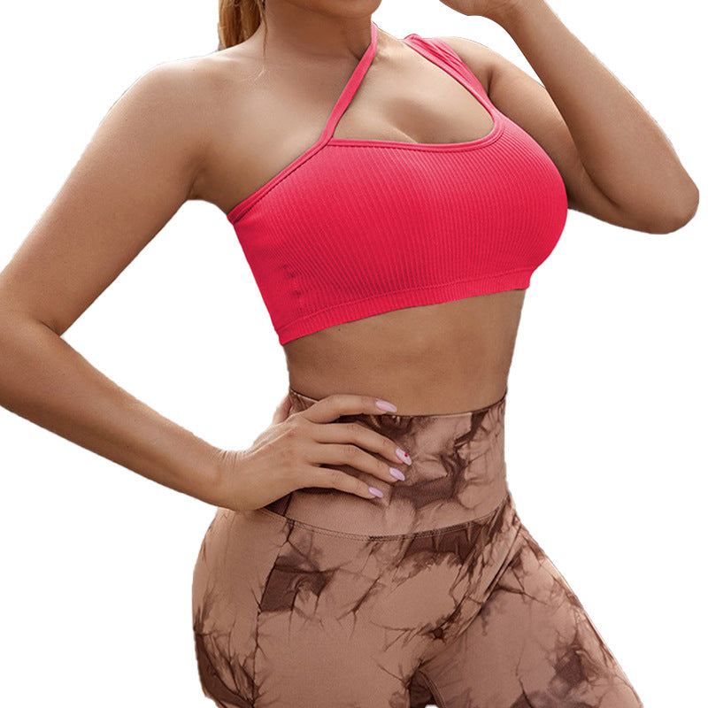 Fluorescent Green Bra Shows Chest and Beautiful Back Sports Underwear Tight Sexy Fitness Yoga Sports Bra High Intensity