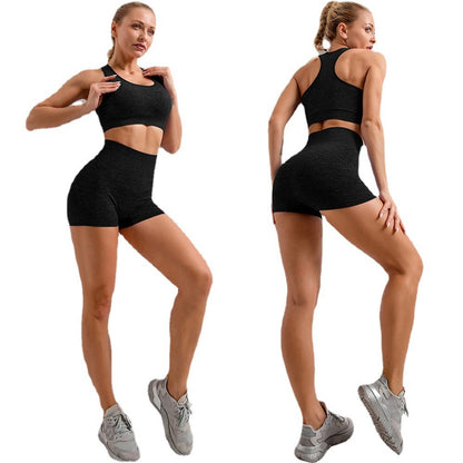 Explosive Yoga Suit Seamless High-waisted Running Hip Pants Suit Quick-drying Long-sleeved Sportswear Women's Suit