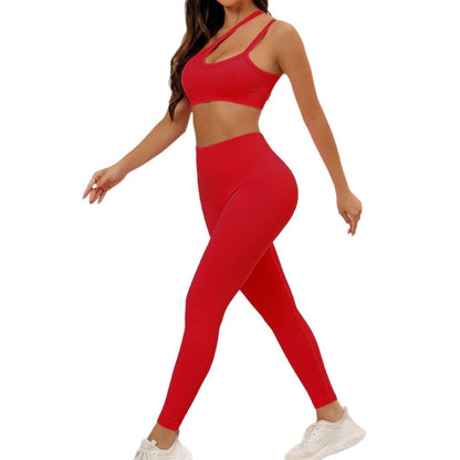 Oblique Suspenders, Solid Color Bra, Beautiful Back, Tight Fit, Slim Fit Women's Yoga, Running Sports Vest