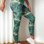 Seamless Peach Hip Yoga Pants Lift Hip Line Tight European and American Sports Fitness Leggings Tie-dye