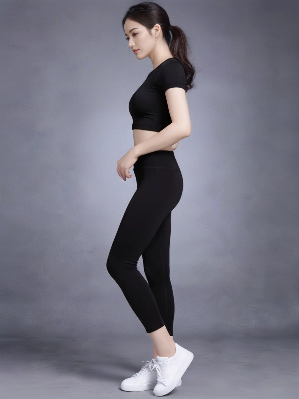 Fitness Yoga Suit Set, High-end Summer, Tight Yoga Suit, Two-piece Set, Trousers, Short-sleeved Pilates Fitness Suit