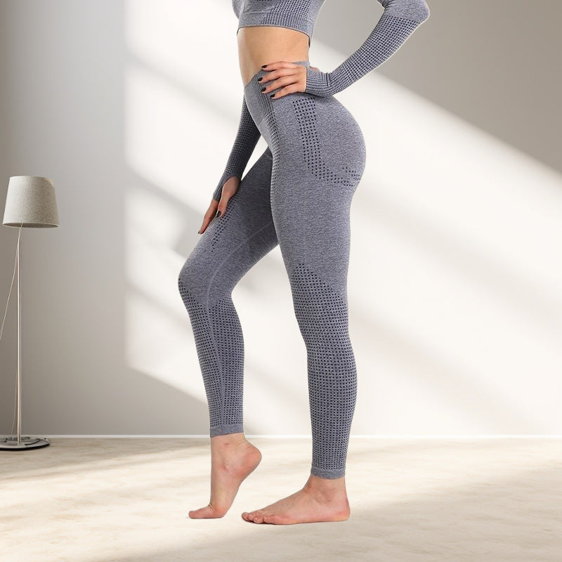 New European and American Sports Yoga Pants Women's Quick-drying Tight Hip-lifting Yoga Pants Peach Hip High Waist