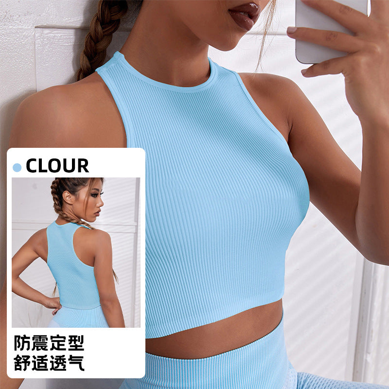 Yoga Vest Lulu Yoga Clothes Top Sports Sleeveless Yoga Vest Outer Wear Quick-drying Sleeveless Sports Vest Women