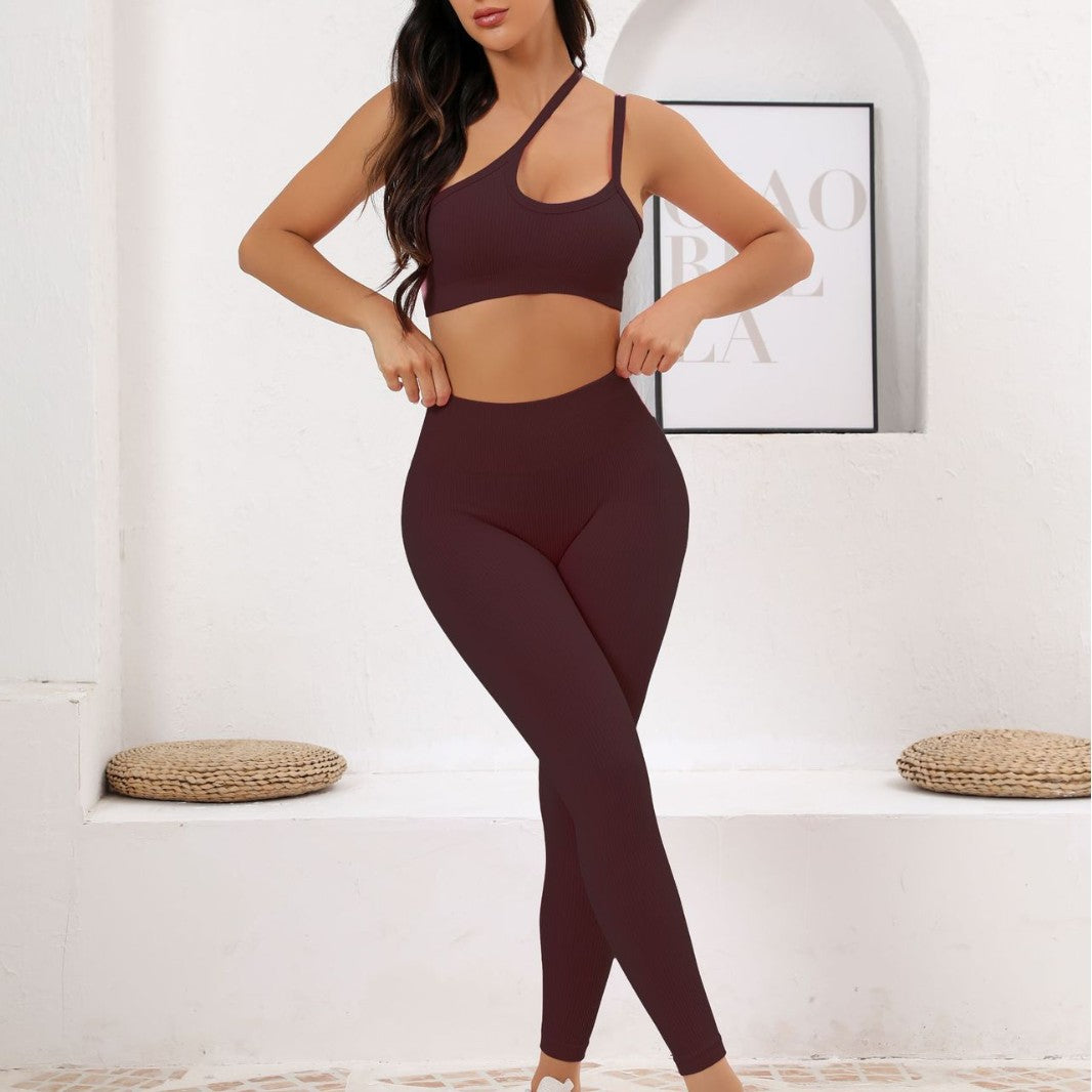 Oblique Suspenders, Solid Color Bra, Beautiful Back, Tight Fit, Slim Fit Women's Yoga, Running Sports Vest