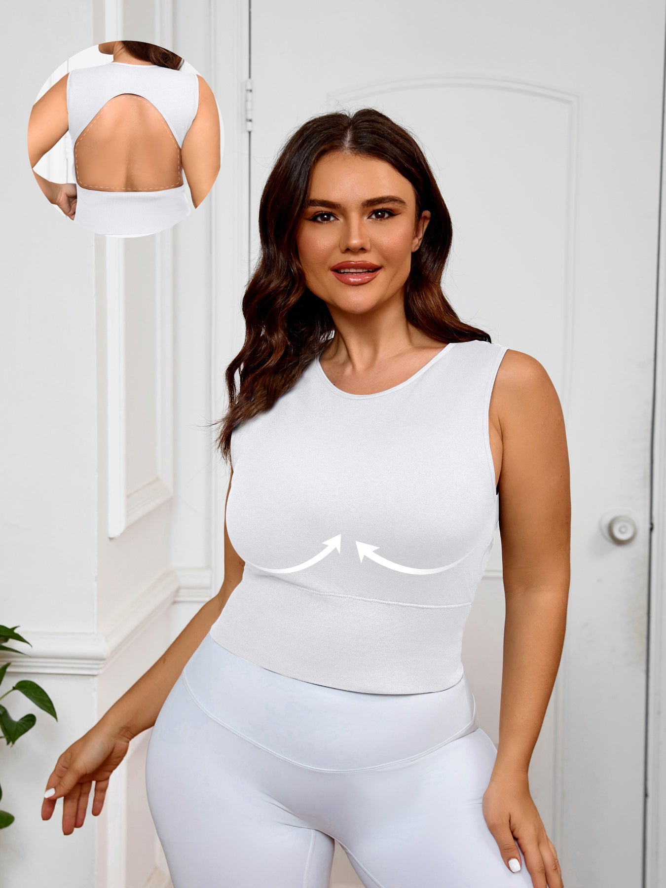 Large Size Yoga Vest Fat Mm High Strength Women's One Cup Sports Vest Large Size Yoga Top Female Fat Sister