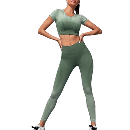 Sports Fitness Clothes Yoga Clothes Set Women's Two-piece Sportswear Tight Gradual Change Professional Yoga Clothes Set