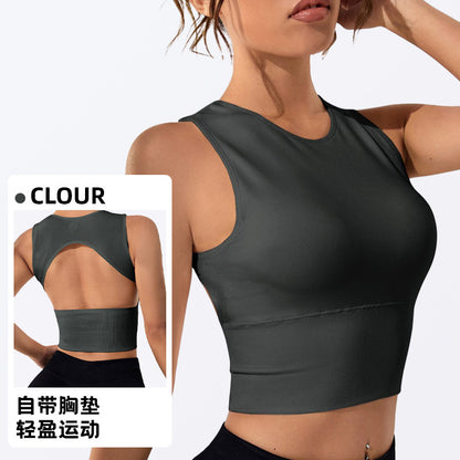 Sports Vest Women's Outer Wear Anti-sagging Fitness Yoga Vest Yoga Suit Women's Top Running Quick-drying I-shaped Vest