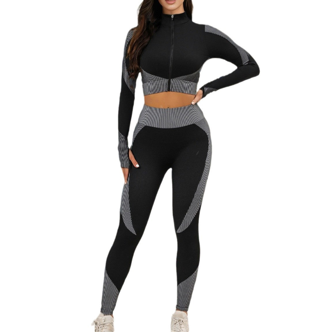 Yoga Clothes, Long-sleeved Tops, Femininity Sports Fitness Training Clothes, Autumn and Winter High-end Fitness Suits