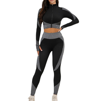 Yoga Clothes, Long-sleeved Tops, Femininity Sports Fitness Training Clothes, Autumn and Winter High-end Fitness Suits