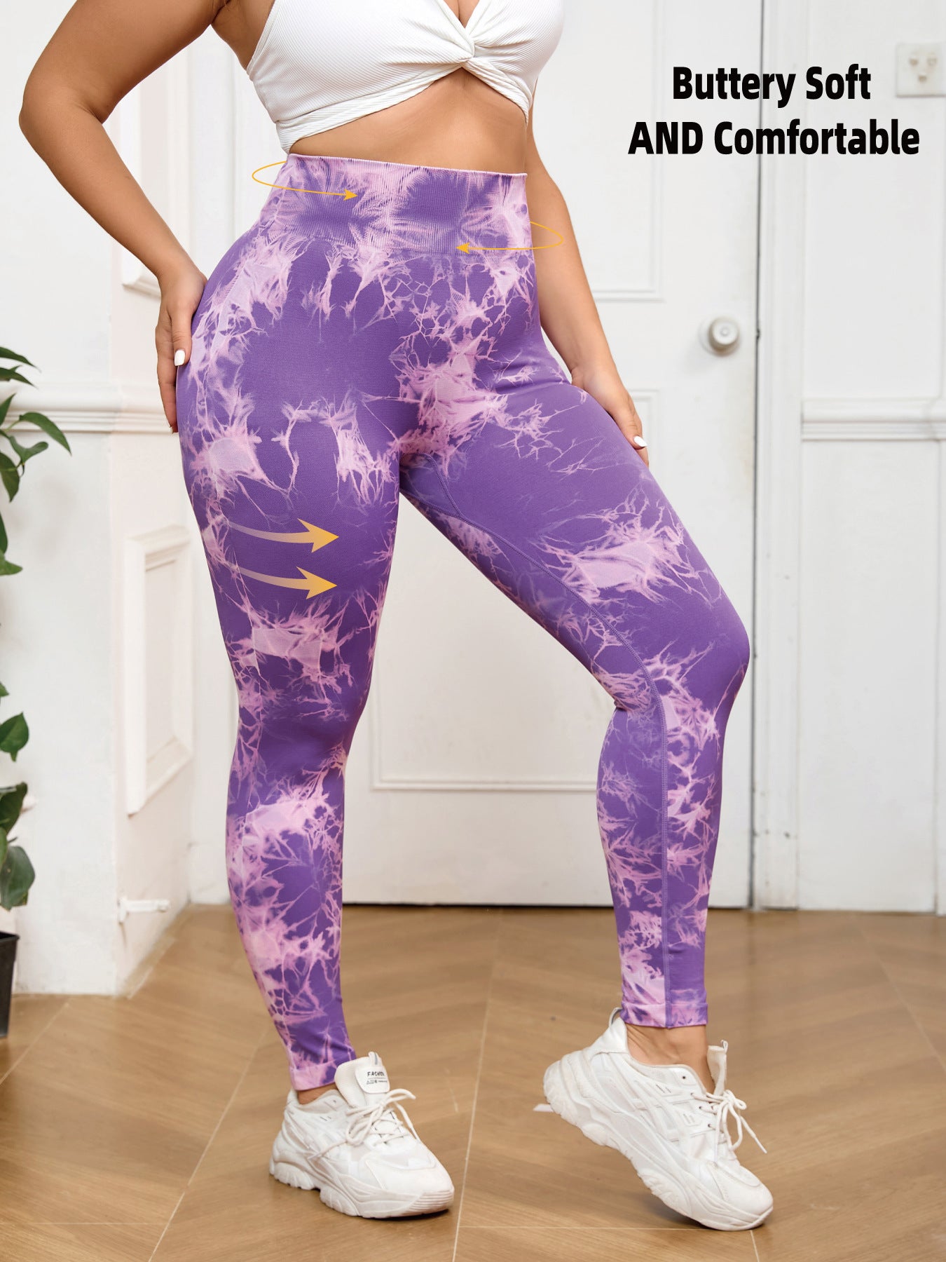 Summer Peach Buttocks Large Size Yoga Pants with Hip Line Tight High Waist Tie-dye Large Size Fitness Pants Quick-drying Outer Wear Women