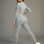Yoga suit high-end women's hip-lifting yoga pants yoga top long-sleeved tight sportswear suit autumn