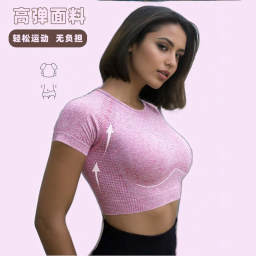 New Yoga Top Women's Summer Short-sleeved T-shirt Fitness Clothes Yoga Clothes Summer Women's Top Sexy Sports Short Sleeves