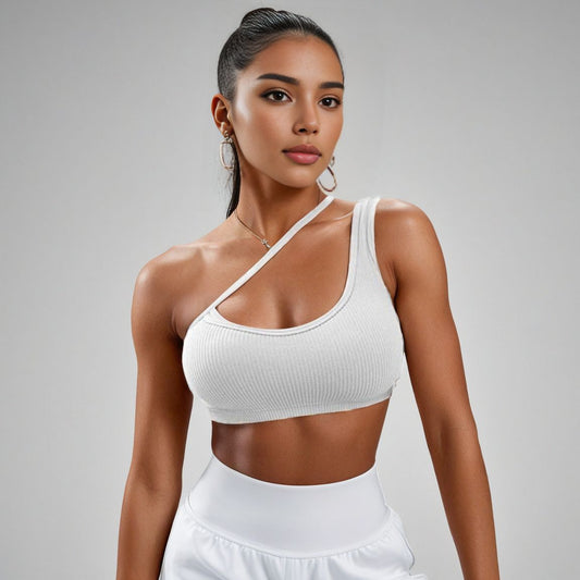 Sexy Yoga Sports Diagonal Suspender Bra Woman Beautiful Back High Intensity Shock-absorbing Underwear Yoga