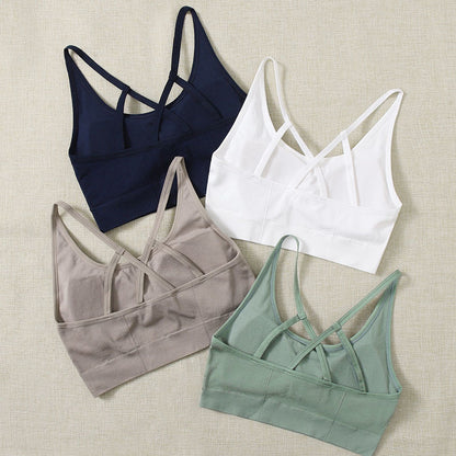 Processing Customized New High-intensity Sports Yoga Bra Cross Beautiful Back Shock-proof Square Neck Yoga Sports Underwear Women