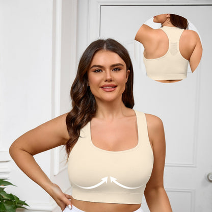 Large Size Sports Bra Wholesale, Yoga Bra Integrated Fixed Cup with Chest Pad Summer Shock-proof Fitness Bra