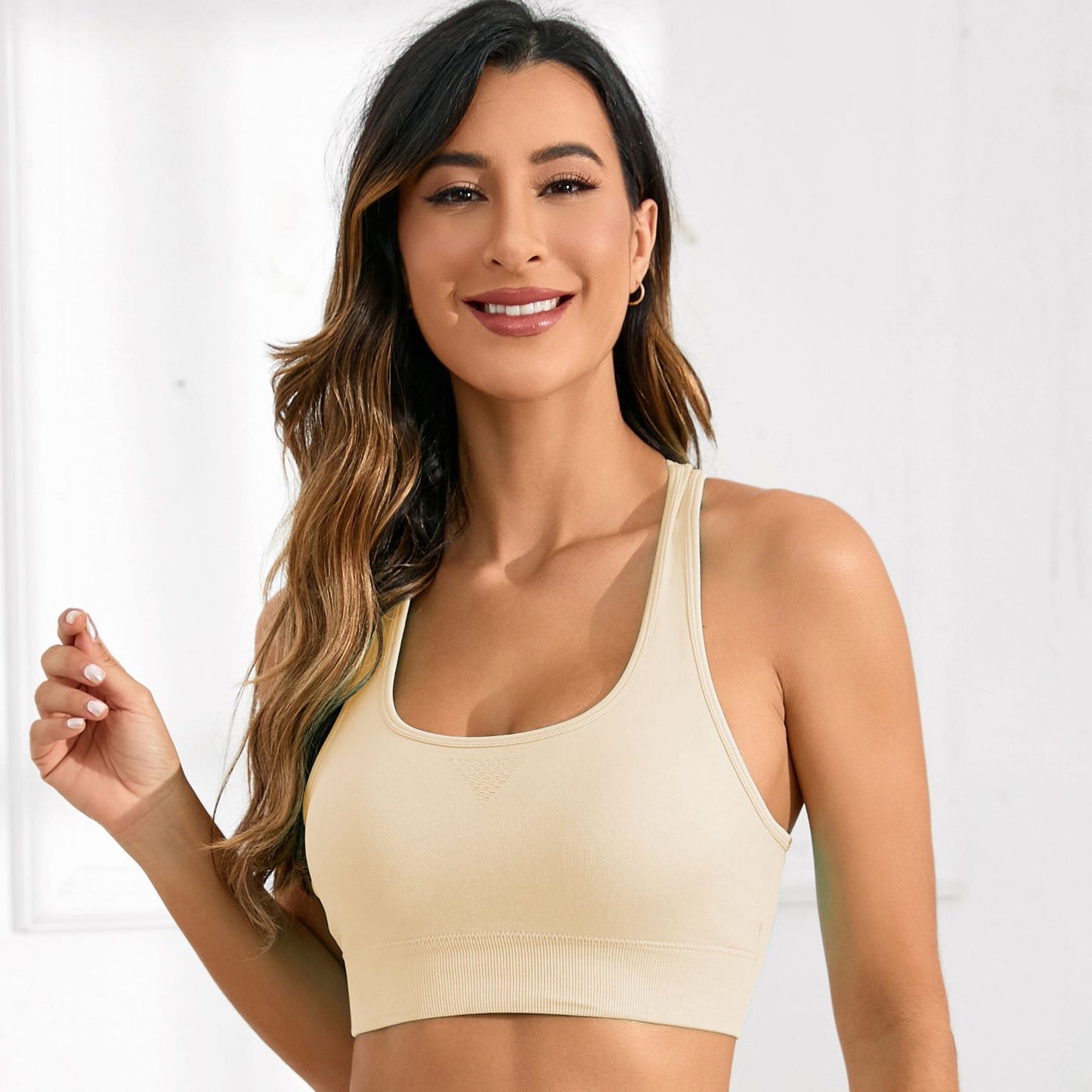 Sports Vest, Women's Fitness, Shockproof, Fixed Cup, Non-Running Cup, Yoga Underwear, Women's Vest, Integrated Backless Yoga Wear