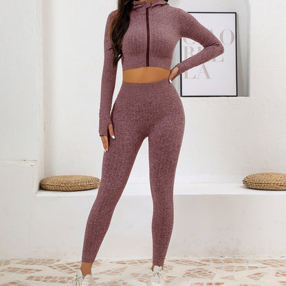 Morning Running Suit Women's Running Suit Yoga Suit Women's Two-piece Suit New High-end Sports Suit Autumn Coat