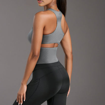 Sports Vest To Cover The Stomach Women's Shock-proof and Anti-sagging External Wear Yoga Underwear Women's Vest One-piece Beautiful Back Yoga Clothing