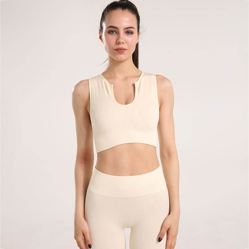 Custom Threaded U-shaped Beauty Back Sports Underwear, Running Shock Absorption Gathering Yoga Sports Bra Fitness Vest