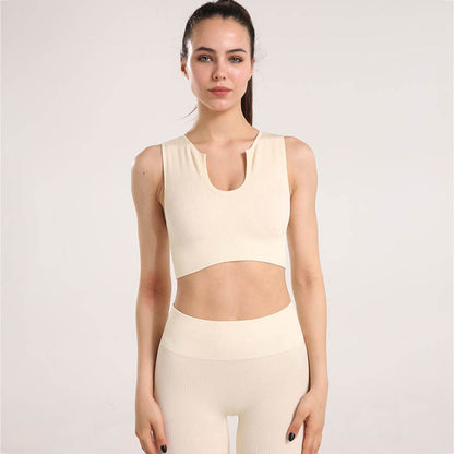 Custom Threaded U-shaped Beauty Back Sports Underwear, Running Shock Absorption Gathering Yoga Sports Bra Fitness Vest